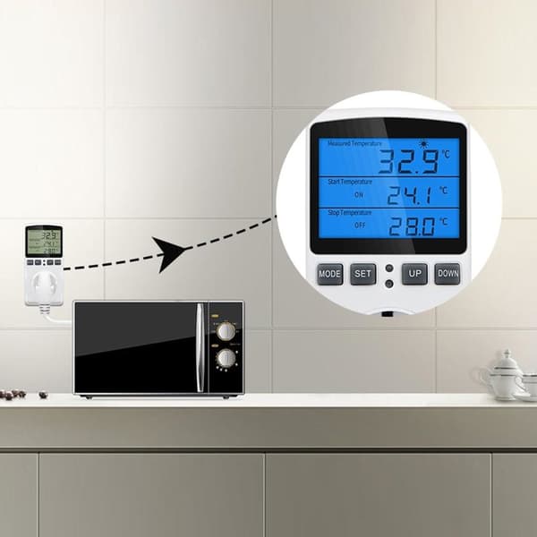 Termostat med 230V stikdåse E6185
