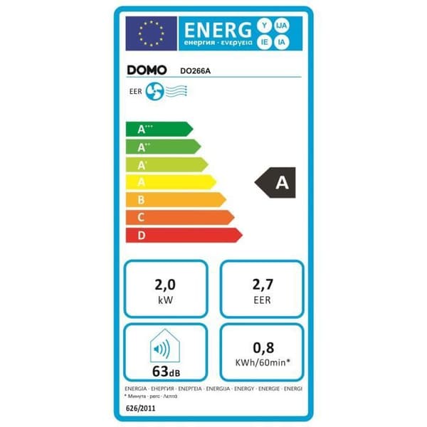 Mobil luftkonditionering - DOMO - DO266A - 7000BTU - 960 W - Luftavfuktare