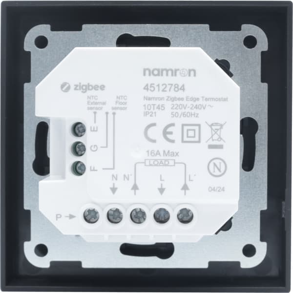 Namron Zigbee Edge Termostat - Sort