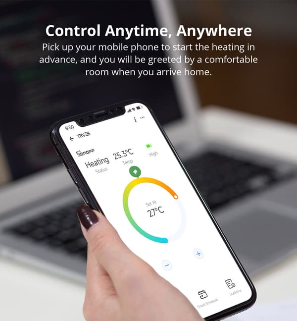TRVZB Smart Zigbe termostatisk kylarventil Intelligent termostat temperaturkontroll APP & röststyrning Arbeta med Alexa Google Home