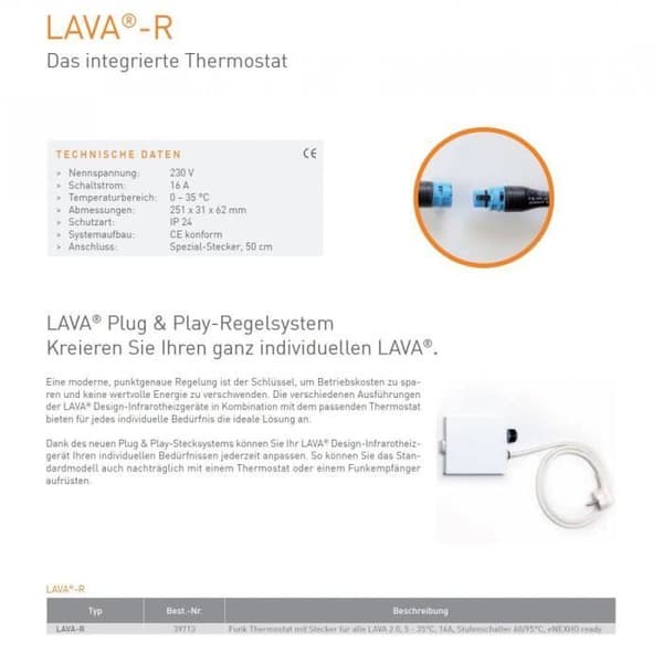 Termostat - Etherma - Lava - Radio - Elektrisk - Programmerbar