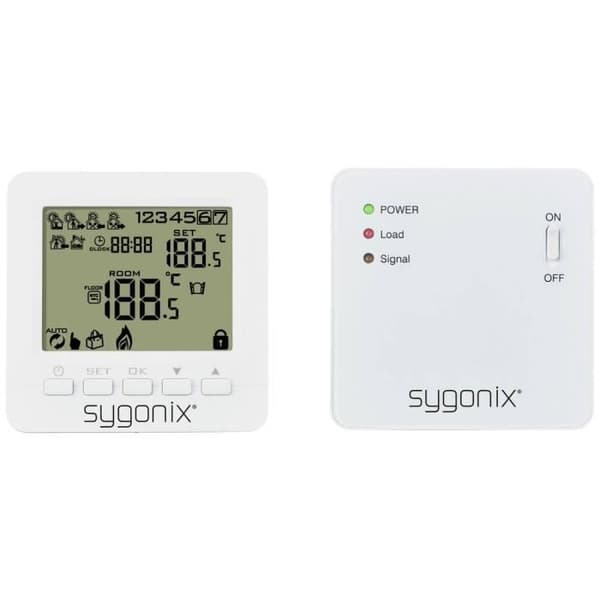 Sygonix trådlös termostat - Ytmonterad - Veckoprogram - Vit
