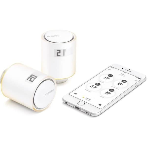 Trådlös termostatisk huvud - NETATMO - NVP01-DE - Smartphone-kontroll - Programmerbar - Rumsinställning per rum