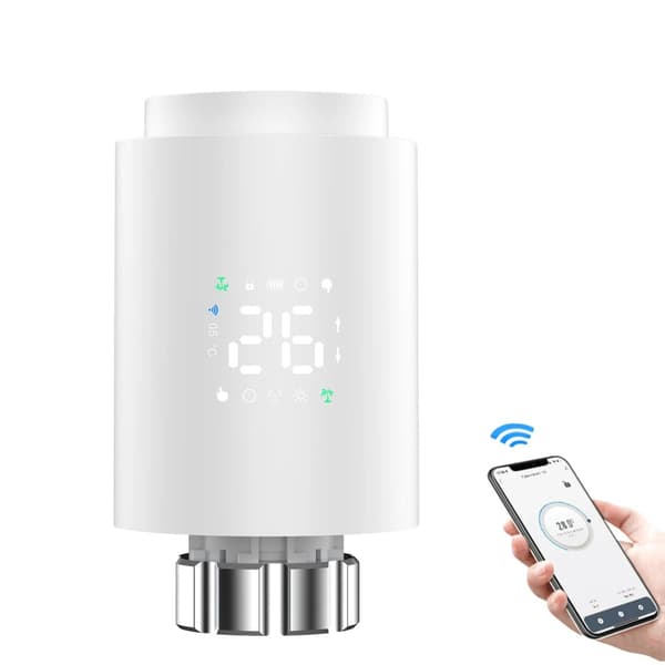 Smart termostatisk radiatorventil, temperaturkontroll 5-35℃, energibesparing över 15%,Vit