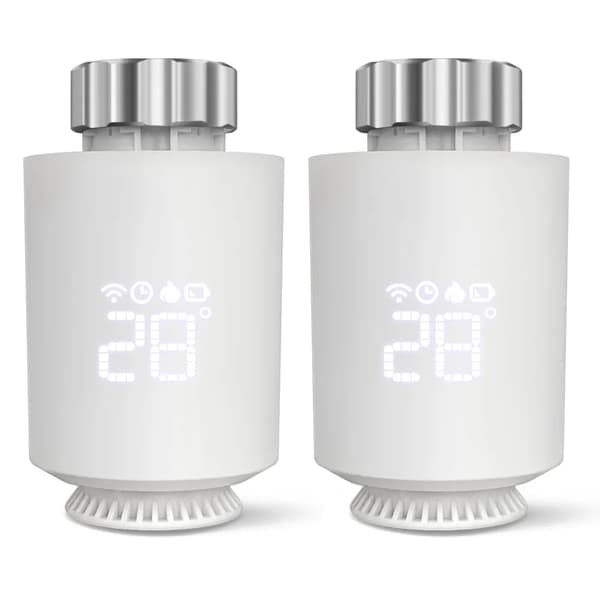 Tuya ZigBee Radiator Aktuator Termostat, Styring med Stemmesignal, Programmerbar Tidsplan,TRV06-2 stk
