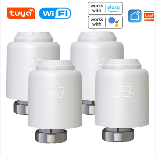 Älykäs termostaattiventtiili, ZigBee/WiFi-yhteys, yhteensopiva Alexan ja Google Homen kanssa,TVR603 WIFI 4kpl
