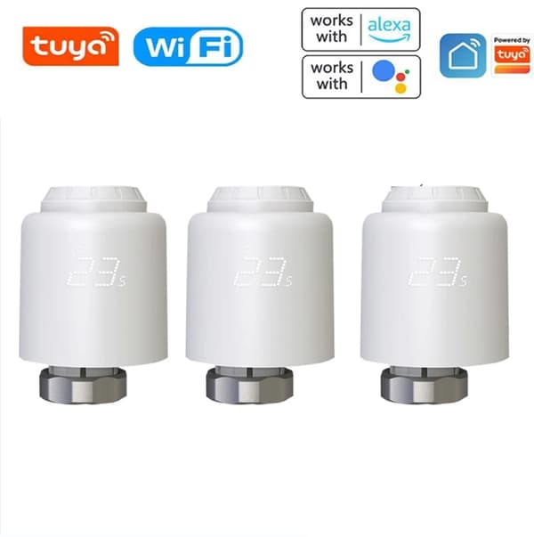 Älykäs termostaattiventtiili, ZigBee/WiFi-yhteys, yhteensopiva Alexan ja Google Homen kanssa,TVR603 WIFI 3 kpl
