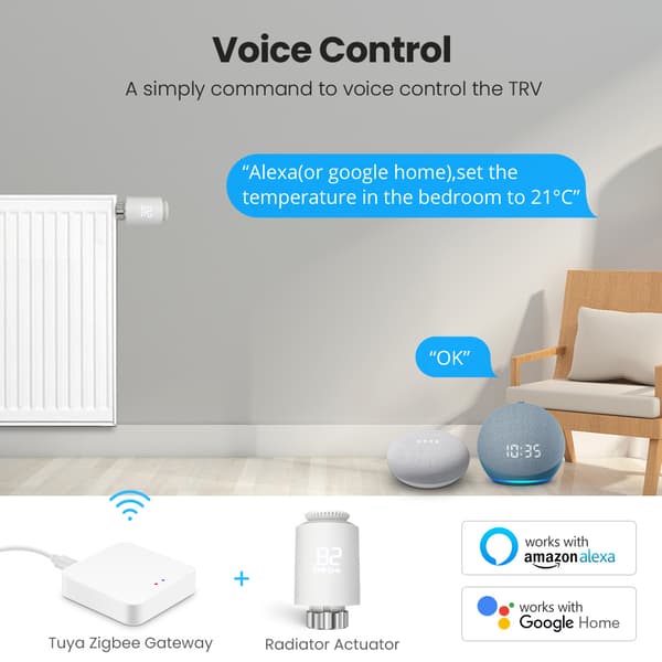 Tuya ZigBee Wifi Radiatoraktuator, Smart Kontroll, Energibesparande,ZigBee 1 st