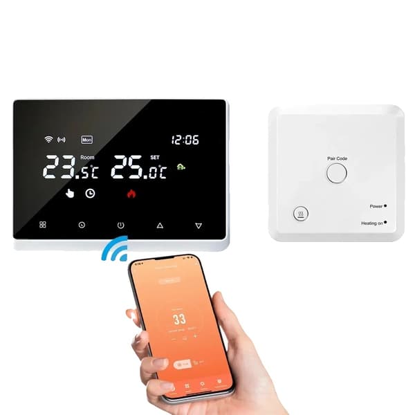 Smart termostat, Wi-Fi-kontroll, röstaktiverad,110v-240v Vit