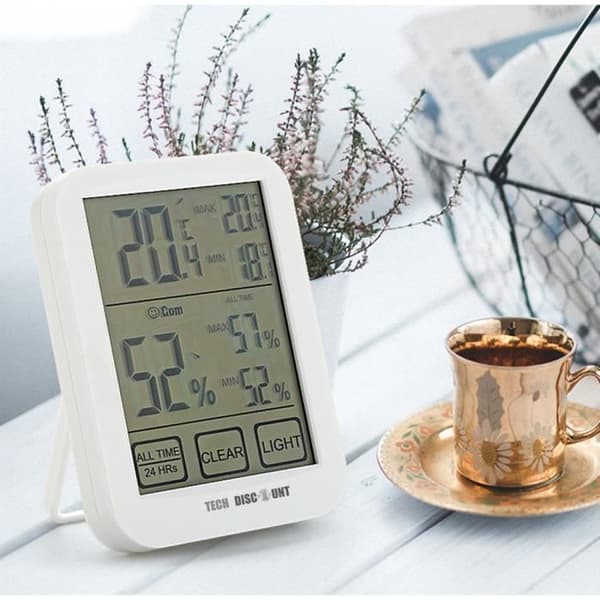 Trådlös Väderstation Termometer Hygrometer Inomhus Utomhusdetektor Väderprognos, LCD-skärm Klocka Luftfuktighetslampa