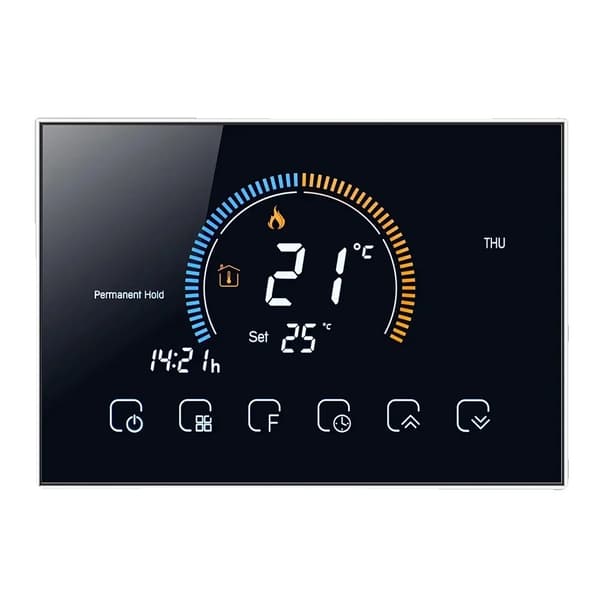Smart termostat, programmerbar schema, pekskärm,BHT8000GB(With WIFI), svart