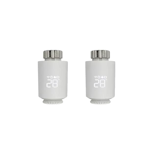 Tuya ZigBee Radiator Aktuator Termostat, Styring med Stemmesignal, Programmerbar Tidsplan,2PCS Hvid