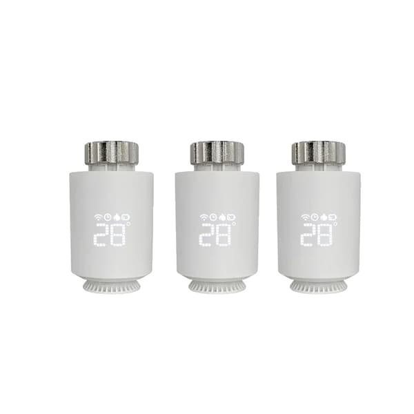 Tuya ZigBee Radiatoraktuator Termostat, Röststyrning, Programmerbar Schema,3PCS Vit