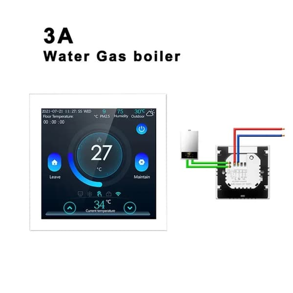 Smart Gulvvarme Termostat, 16A Belastningsevne, Temperaturkontrol,Vand Gas Kedel3