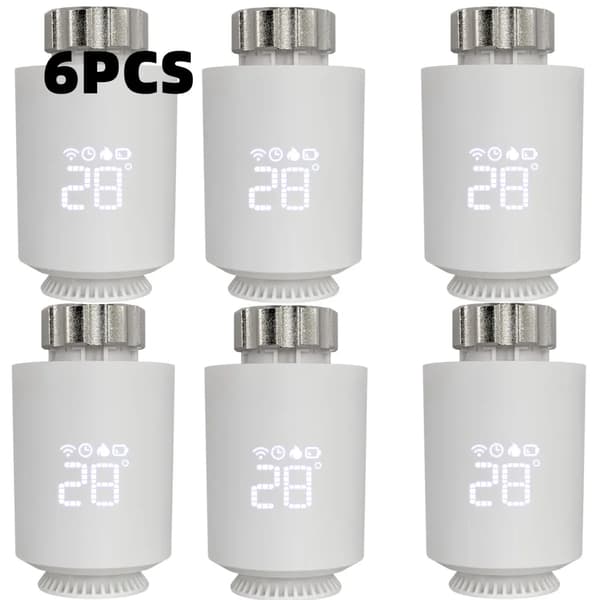 Tuya ZigBee Lämpöpatterin Ohjain, Ääniohjaus, Ohjelmoitava Aikataulu,6KPL, 220-240V