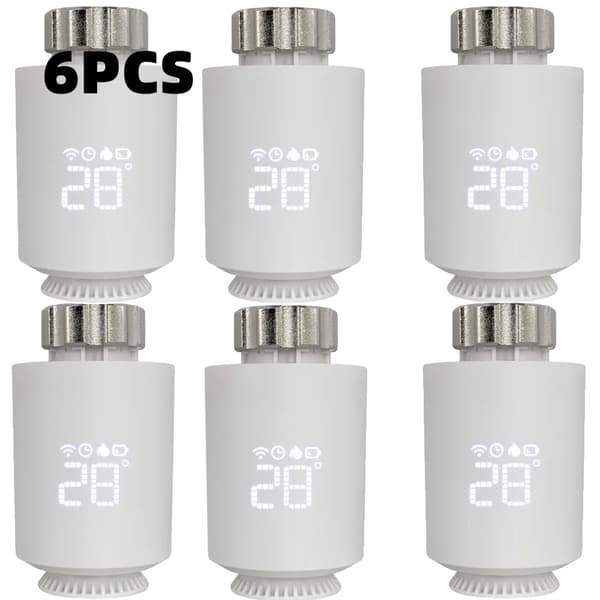 Tuya ZigBee Lämpöpatterin Ohjain, Ääniohjaus, Ohjelmoitava Aikataulu,6KPL, 220-240V