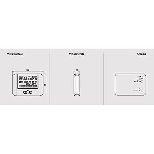 Kronotermostat - Vemer - VE766900 - Väggmonterad - 230V - Programmerbar