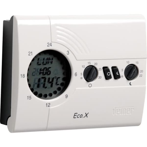 Vemer Eco.x-d Daily väggmonterad kronotermostat med batterier, vit - VN161600