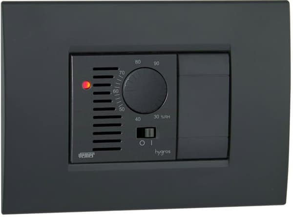 Vemer - VE789000 - Hygros elektronisk luftfuktare 2 infällda moduler, 230 V strömförsörjning, antracitgrå/vit