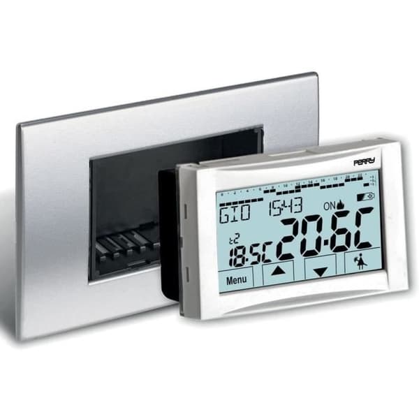 Inbyggd programmerbar termostat modell 1CRCDS26 PERRY Bakgrundsbelyst pekskärm, 3 temperaturnivåer + Frostskydd 4 ...