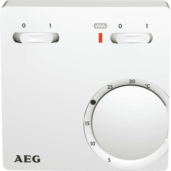 AEG Termostat temperaturregulator, 2 punkter, ytmontering, temperaturinställning från 5 till