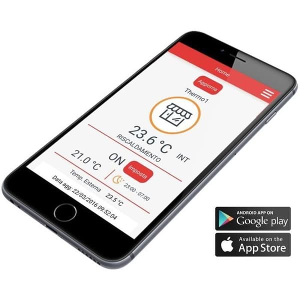 VEMER VE772000 TUO WIFI - WiFi-termostat, Programmerbar, Styres via smartphone-app, Strøm 230V, Hvid