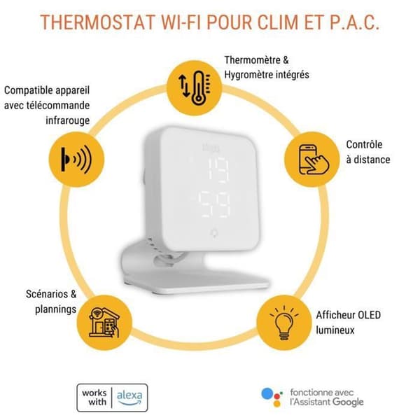 Wi-Fi-termostat för värmepumpar och luftkonditioneringsapparater