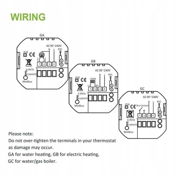 Termostat för elektrisk golvvärme - ARHATREYA - WiFi - Programmerbar - LCD pekskärm