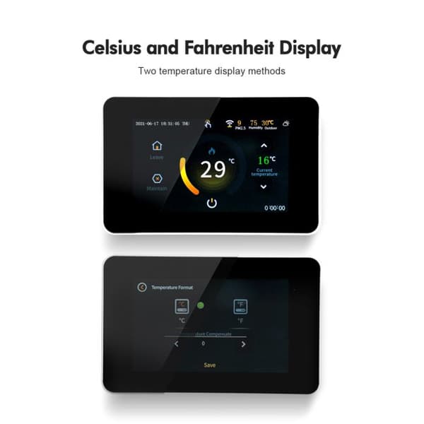 Termostat Wi-Fi Intelligent - ARHATREYA - ME80-16A - LED-skärm - Röstkontroll - Programmerbar