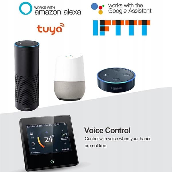 Termostat Wi-Fi Intelligent - ARHATREYA - LED-Touchskärm - Värmevatten - Kompatibel med Alexa