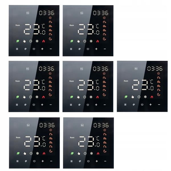 Wifi Termostat Intelligent - ARHATREYA - LED Touchskärm - Kompatibel med Alexa &amp; Google Home - Svart