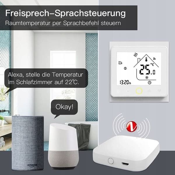 Termostat Zigbee - ARHATREYA - Programmerbar - Elektrisk Golvvärme - IP20