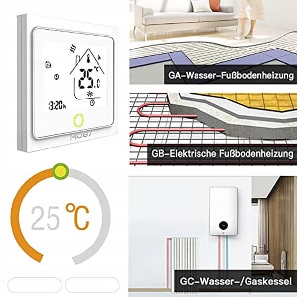 Termostat Zigbee - ARHATREYA - Programmerbar - Elektrisk Golvvärme - IP20