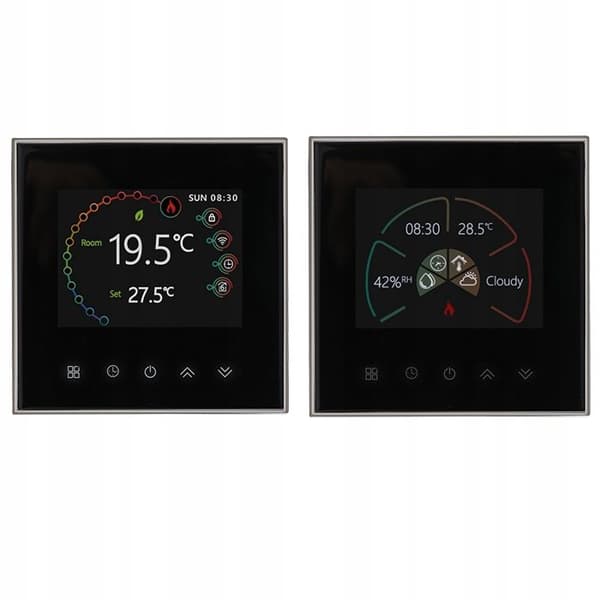 Termostat WiFi LCD - ARHATREYA - Elektrisk Uppvärmning - Programmerbar - Svart