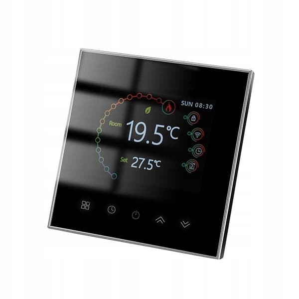 Termostat WiFi LCD - ARHATREYA - Elektrisk Uppvärmning - Programmerbar - Svart