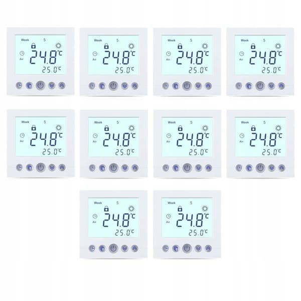 Programmerbar Termostat - ARHATREYA - Vit LCD - 16A - Blå Bakgrundsbelysning - Extern Sensor