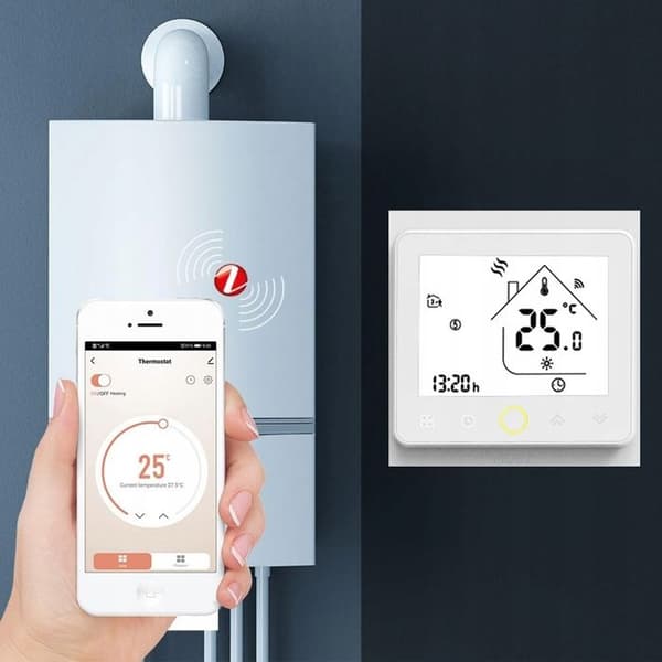Thermostat Zigbee - ARHATREYA - Programmerbar - Vatten/Gas Uppvärmning - Vit