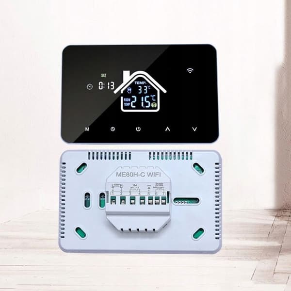 Termostat Wi-Fi Intelligent - ARHATREYA - 16A - Kompatibel med Alexa & Google Home - Elektrisk Uppvärmning