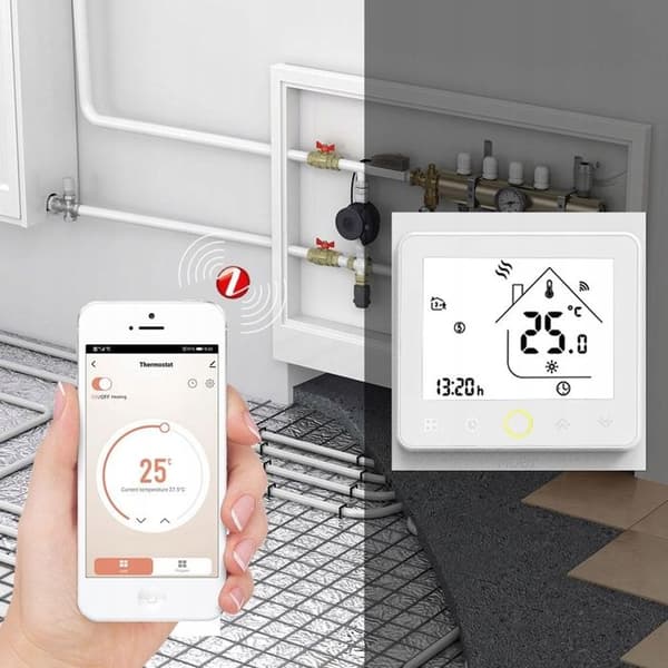 Programmerbar termostat - ARHATREYA - Zigbee Tuya - Gaskamin - LCD-skärm - Fjärrkontroll