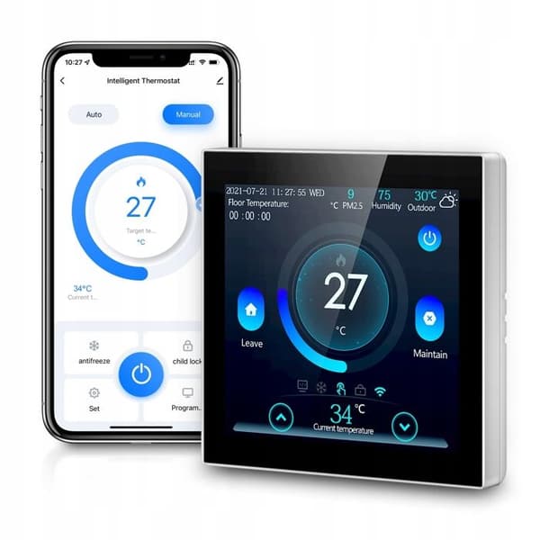 Termostat WiFi Intelligent - ARHATREYA - Tuya - Golvvärme - Kompatibel med Google Home och Alexa