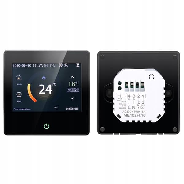 WiFi-Termostat Intelligent - ARHATREYA - LED-Touchskärm - Kompatibel med Alexa/Google - Svart
