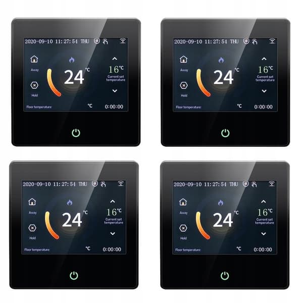 WiFi-Termostat Intelligent - ARHATREYA - LED-Touchskärm - Kompatibel med Alexa/Google - Svart