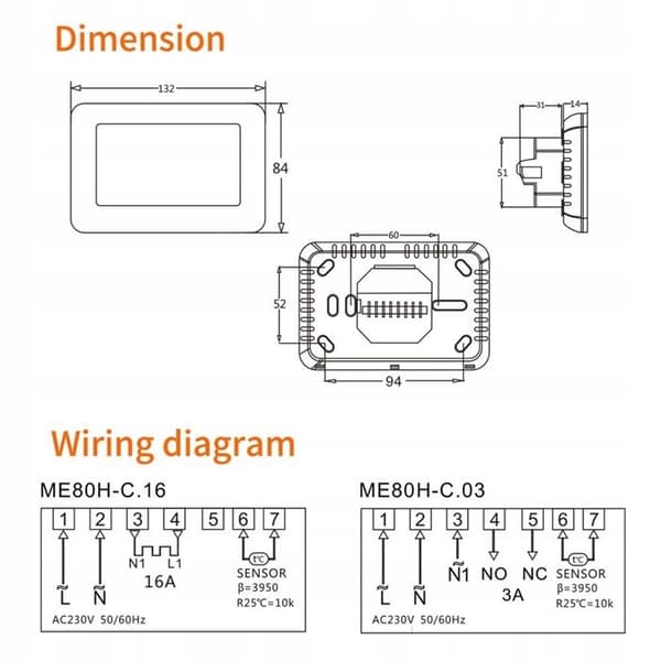 Intelligent Wi-Fi-termostat - ARHATREYA - 16A - Elvärmegolv - Röststyrning