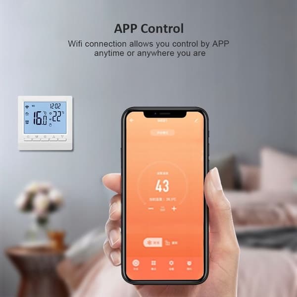 Termostat WiFi Intelligent - ARHATREYA - 16A - Kompatibel med Alexa/Google - LCD Pekskärm