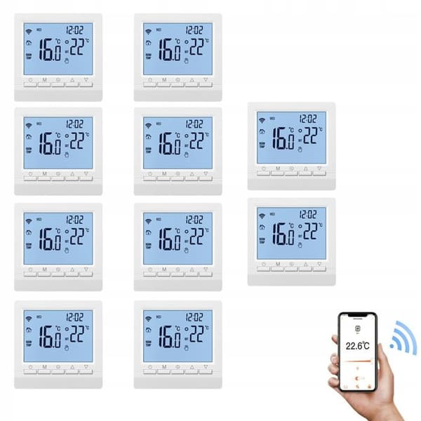 Termostat WiFi Intelligent - ARHATREYA - 16A - Kompatibel med Alexa/Google - LCD Pekskärm