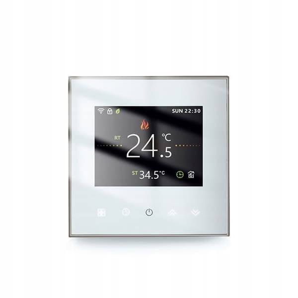Termostat WiFi - ARHATREYA - BHT-2002 GCLW - Programmabel - Vit/Svart