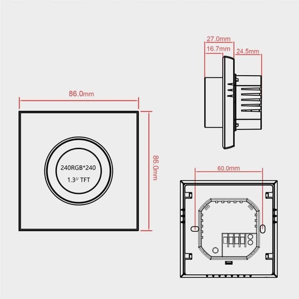 Termostat WiFi - ARHATREYA - 4,8 tums LCD-skärm - Programmerbar - Vattenburen golvvärme