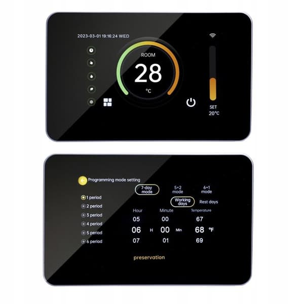 Intelligent Termostat - ARHATREYA - 16A - Eluppvärmning - WiFi - Pekskärm