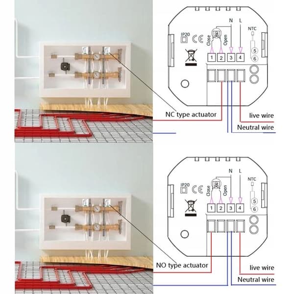 Termostat LCD WiFi - ARHATREYA - Värmevatten - Svart - Smart Life/Alexa/Google Home