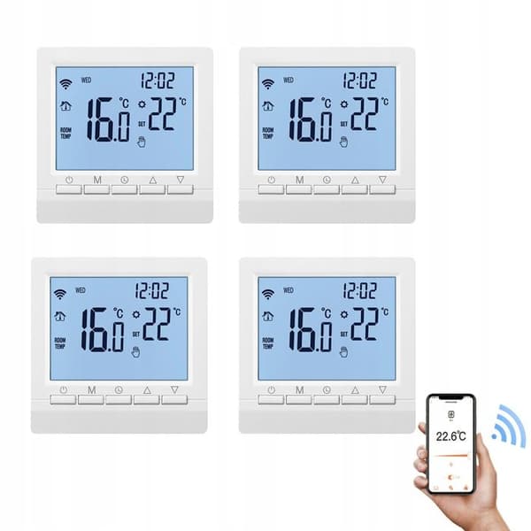 Termostat WiFi Intelligent - ARHATREYA - 16A - Kompatibel med Alexa/Google - LCD Pekskärm